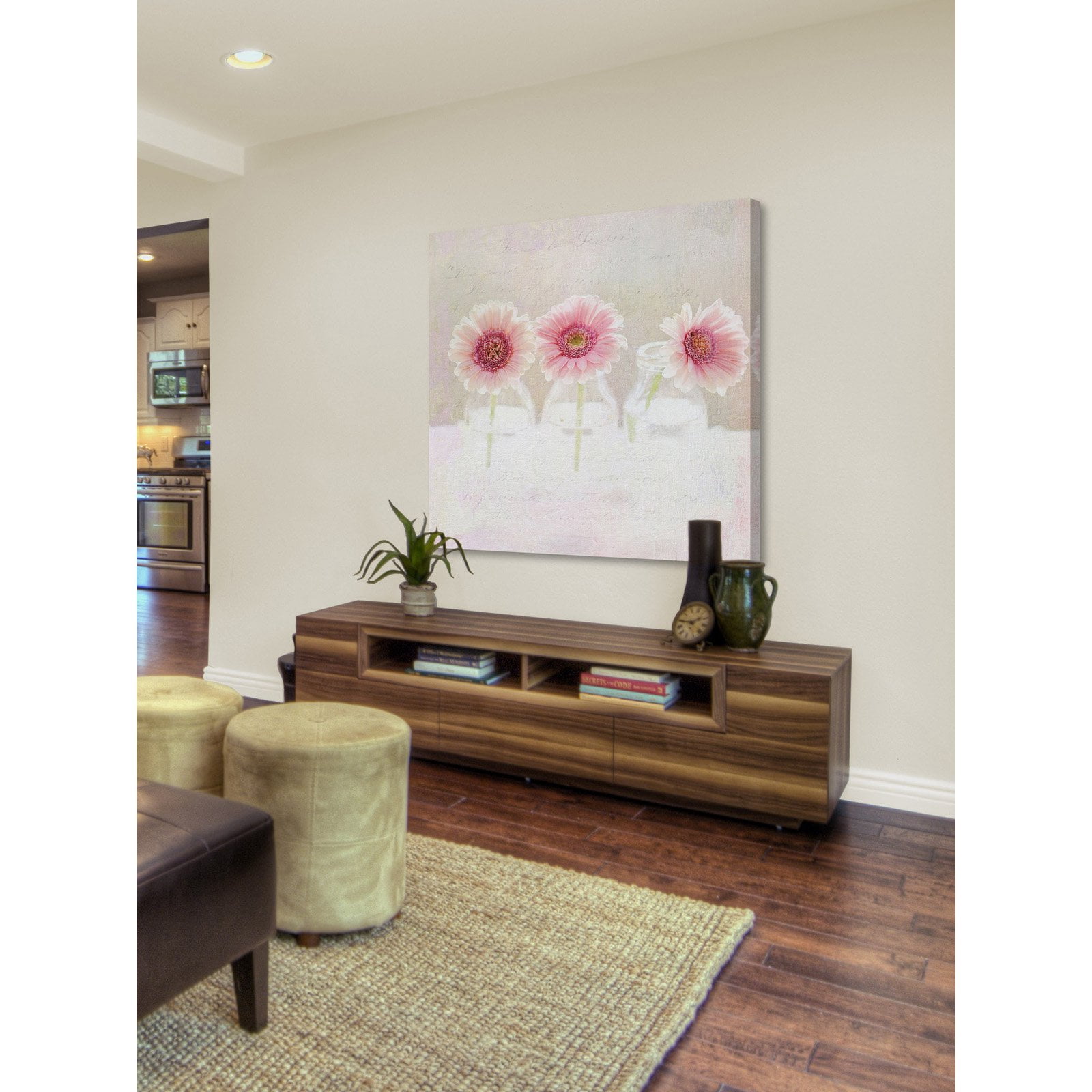 "3 Daisies" Painting Print on Wrapped Canvas