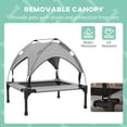 thumbnail image 4 of PawHut Elevated Dog Bed Cooling Dog Cot Bed w/ Canopy, for S M Light Grey, 4 of 9