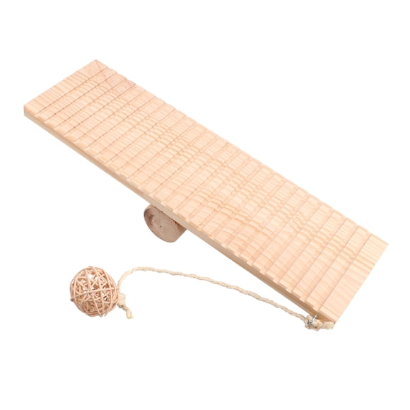Wooden Seesaw Toy for Hamsters Creative Balance Training Pet Use Light Brown