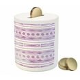 thumbnail image 3 of Watercolor Piggy Bank, Triangle Motifs Design Hand Drawn Borders Native, Ceramic Coin Bank Money Box for Cash Saving, 3.6" X 3.2", Violet Lilac White, by Ambesonne, 3 of 4