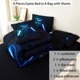 thumbnail image 6 of URBONUR Blue Teal Boys Comforter Sets Twin 6 Pieces Gaming Kids Bed in A Bag with Sheets Games Console Buttons Bed Set with Sheets(Blue Teal Twin), 6 of 8
