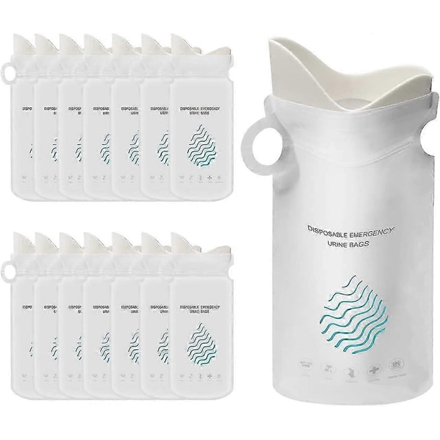 Camping Pee Bags, 20 Pack 700 ML Emergency Disposable Urinal Bags, Unisex Urine Bags Vomit Bags for Travel Urinal Toilet Traffic Jam Emergency Portabl