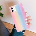 thumbnail image 4 of Compatible avec Étui iPhone, Étui Carrée Colorée Scintillante Arc-en-Ciel en Silicone Souple Antichoc Design Iridescent pour Filles Femmes (iPhone 12proMAX, Rose), 4 of 7