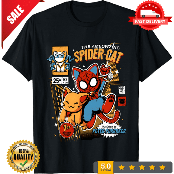 The ameozing spider cat tshirt american funny cotton T shirt SIZE S-5XL, CROWD FAVORIT-TH77044