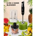 thumbnail image 2 of Sangcon Batidora de inmersión 6 en 1 de mano, batidora de mano con picadora y base de almacenamiento de taza de mezcla de 34 oz, batidora de varilla ajustable de 2 velocidades, cuchillas de acero inox, 2 of 5