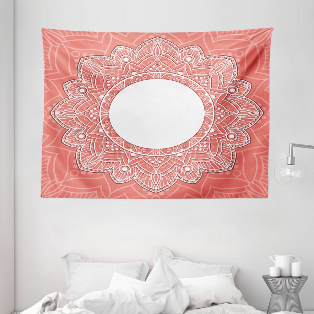 Peach Tapestry, Lace Design with Lines and Circles Bridal Inspirations