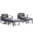 thumbnail image 2 of Unnifurnzi 5 Pieces Patio Furniture Set-Outdoor Furniture with Swivel Rocker Patio Chairs Small Patio Furniture Set with Outdoor Ottomans for Deck Porch Poolside Balcony-Black/Dark Gray, 2 of 7
