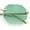 Gold - Green, variant on Bevel Octagonal Gangster Rimless Jaguar Head Hinge Showy Sunglasses Gold - Clear