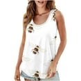 thumbnail image 2 of Delliss Womens Summer Fashion Tank Tops Sleeveless Bee Print T Shirt Casual Loose Fit Tunic Blouses, 2 of 7