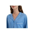 thumbnail image 3 of GLOBAL 100% Cotton Pajamas for Women Set Long Sleeve Button Down Sleepwear Soft Pjs Kint Lounge Sets with Pockets Light Blue L, 3 of 7