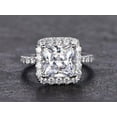 thumbnail image 5 of Art Deco 1.50 Carat Halo Moissanite & Diamond Engagement Ring in White Gold, 5 of 5
