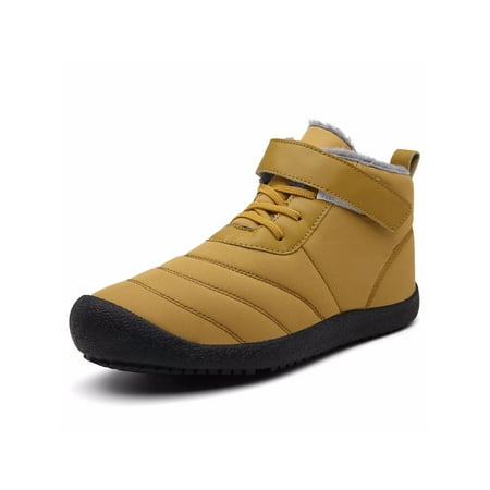 

Daeful Mens Breathable Plush Lining Casual Comfort Shoe Work Ankle Bootie Sports Comfortable Winter Shoes Camel 6