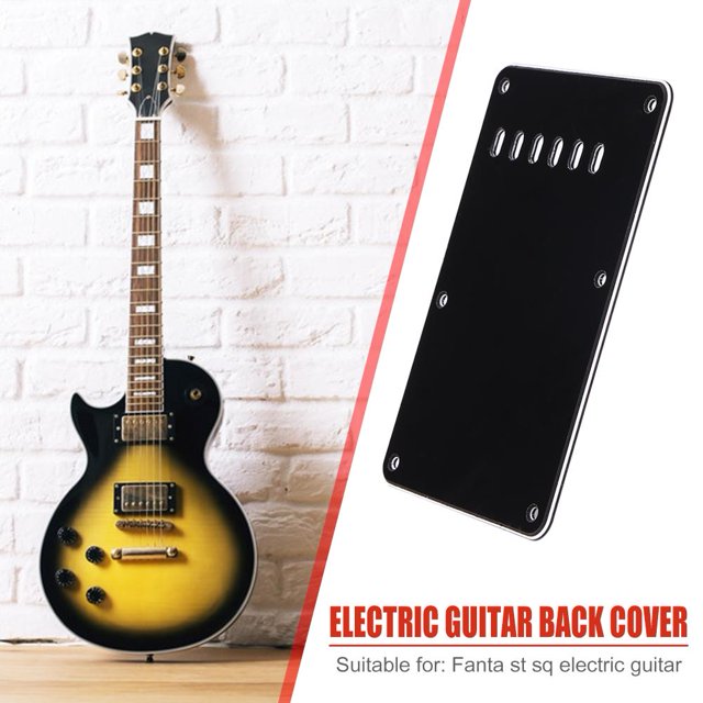 Placa trasera de la cubierta de la cavidad del trémolo de la guitarra eléctrica de 6 agujeros para ST SQ (negro)
