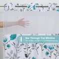 Ikfashoni Hookless Shower Curtain with Snap in Liner, Teal Floral