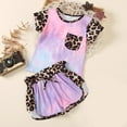 thumbnail image 5 of Fesfesfes Toddler Girls Clothes Set Colorful Short Sleeve Shirt Short Pants Summer Outfit, 5 of 9
