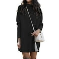 thumbnail image 1 of Innerwin Robe Chandail à Col Rond pour Femme, Robe Chandail d'Hiver à Manches Longues, Mini Robe Épaisse, Noir, TG, 1 of 2