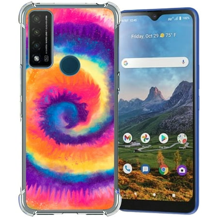 TalkingCase Slim Phone Case Compatible for Cricket Dream 5G, AT&T Radiant Max 5G/Fusion 5G, Tie Dye Circle Print, Lightweight, Flexible, Soft, USA