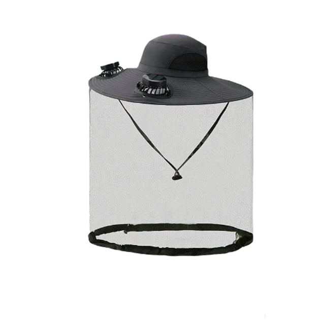 BotaniNest Solar Fan Cap Wide Edge Fan Sun Cap Control Cap For And Solar USB Charging Cap With Net