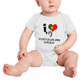 thumbnail image 2 of I Heart My Portugalian Daddy Portugal Love Flag Baby Clothes (White, 3-6 Months), 2 of 5