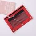 thumbnail image 2 of Huiing Red Mesh Zipper Pencil Pouch for Binders, Heavy-Duty Canvas Quick-View Mesh Pocket Mesh Stationery Bag, Multi-Use Zipper Pouch, Reinforced Metal Rings Secure 3-Ring Binder Integration, 2 of 4