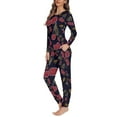 thumbnail image 2 of Renewold Vintage Cherries Women Pajama Sets Two-Piece Casual Loose Nightwear Long Sleeve Sleepwear Soft Pj Lounge Sets with Long Pants Size 5XL, 2 of 5