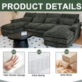 thumbnail image 5 of SOULART 110" Modular Sectional Sofa, Black U Shaped Cloud Couches For Living Room, Cloud Couch Sectional With Double Cushion Sleeper Chaise, 5 of 8