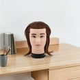 thumbnail image 5 of Raindrops Human Hair Mannequin Head for Barber and Hairdresser Practice in Brown Color, 5 of 7