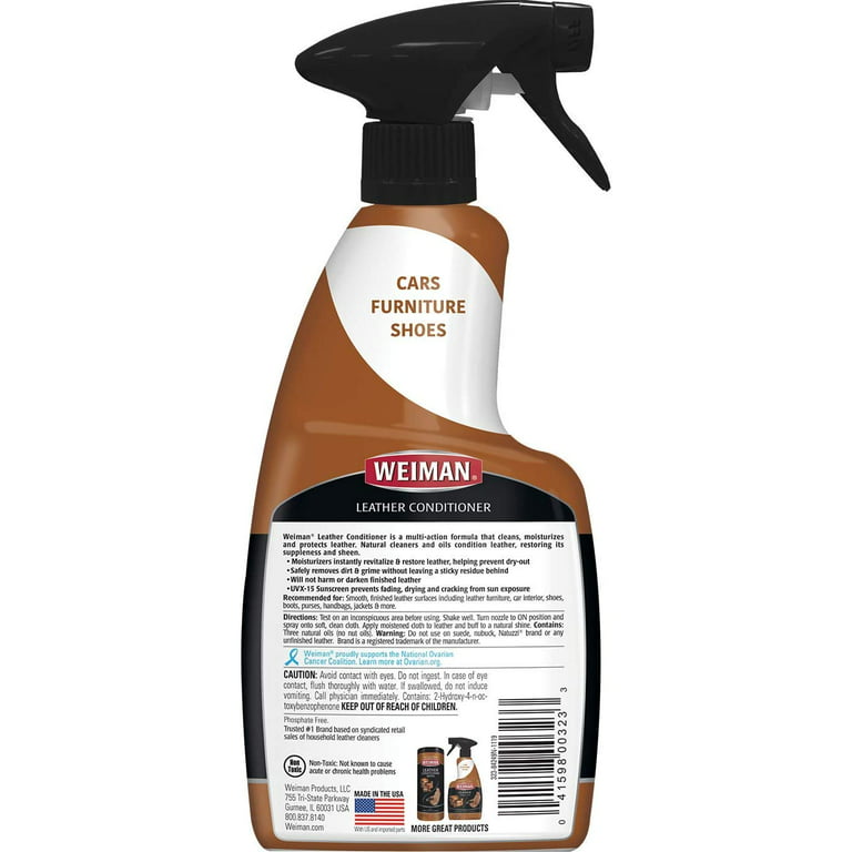 Weiman Leather Cleaner & Conditioner Care Kit | Restores Leather Surfaces | Ultra Violet Protectants Help Prevent Cracking or Fading of Leather