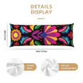 Body Pillow Cover Colorful Floral Embroidery Mexican Cooling Printing