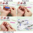 thumbnail image 3 of 50Pcs Disposable Manicure Kit Includes Nail File 100/180 Grit, Wood Stick, Nail Clean Cotton Pad for Nails Design Tools - Blue + Pink, 3 of 5