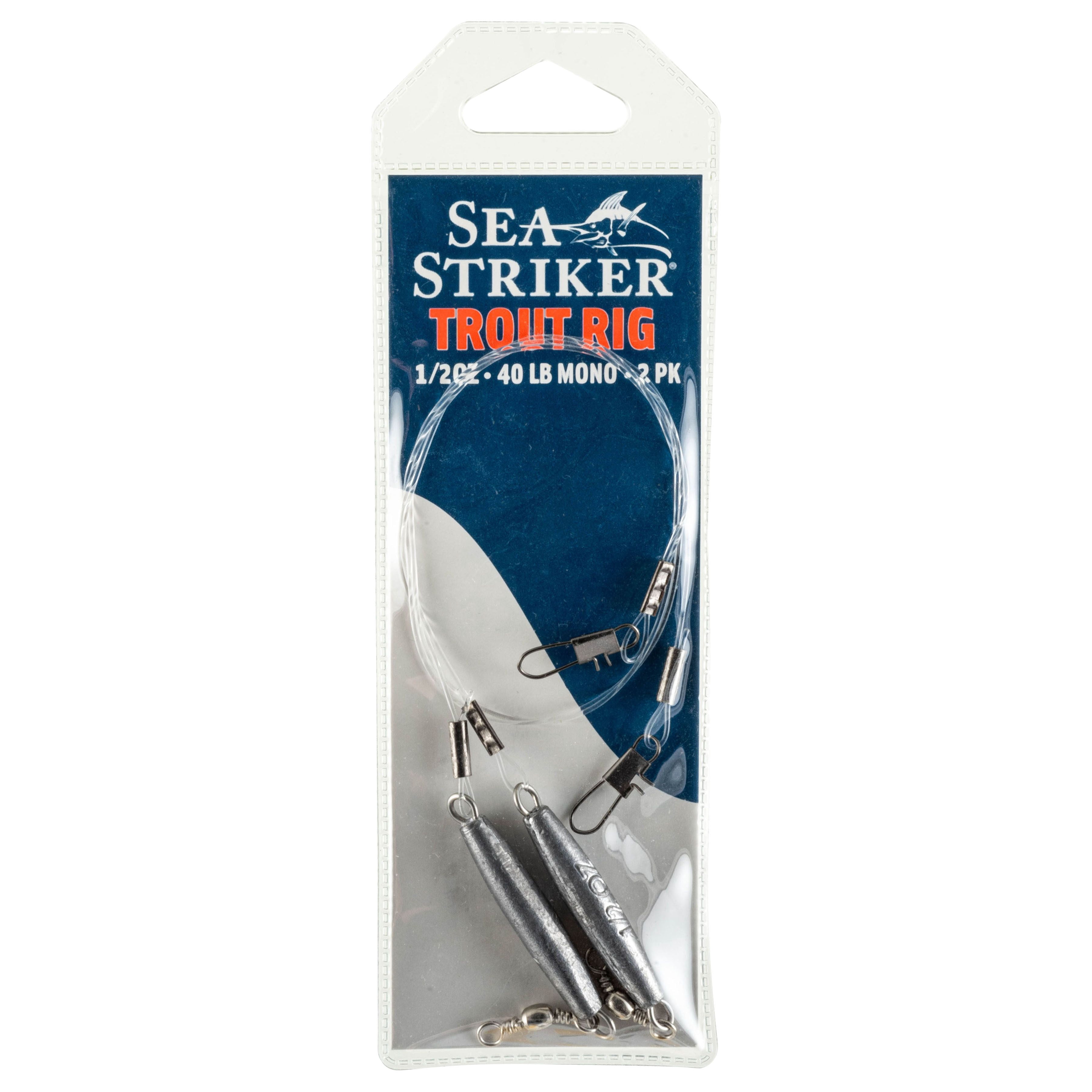 Sea Striker TR12-2PK Trout Rig 1/2oz Cigar Sinker, 15" 40lb Mono