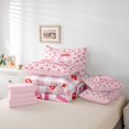 thumbnail image 6 of Catabedysis Sweet Cherry Print A 7-Piece Twin Bedding,Personalized Monogrammed Gifts Bedding Comforter Set,Pink Reversible For Girls, 6 of 7