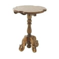 thumbnail image 6 of DecMode 24" x 31" Brown Mango Wood Turned Accent Table with Scrolled Legs and Cutout Tabletop, 1-Piece, 6 of 9