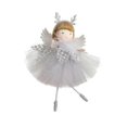 thumbnail image 1 of Sparkling Sequins Meshes Skirt Angelic Antler Girl Ornament Elegant Handmade Hanging Decoration for Celebration White, 1 of 4