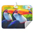 thumbnail image 5 of Ryvnso Flower Bird Oil Paint Dish Drying Mat for Kitchen Countertop 16x18 Small Dish Pad Drainer Rack Dish Sink Mats, 5 of 7