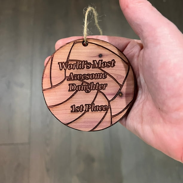 Volleyball Worlds most awesome Daughter - Cedar Ornament Volleyball Worlds most awesome Daughter - Cedar Ornament