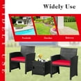 thumbnail image 5 of Costway 3PCS Patio Wicker Furniture Set Storage Table W/Protect Cover Red, 5 of 10