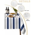 thumbnail image 2 of Navy Blue Stripe Table Cloth, Geometric Grey White Vertical Striped Waterproof Tablecloth for Square Tables, Reusable Washable Fabric Table Cover for Restaurant Kitchen Dining Tables 54"x54", 2 of 6