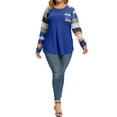 thumbnail image 5 of Xuanfei Women Stripe Crew Neck Raglan Long Sleeve Pocket Top, 5 of 7