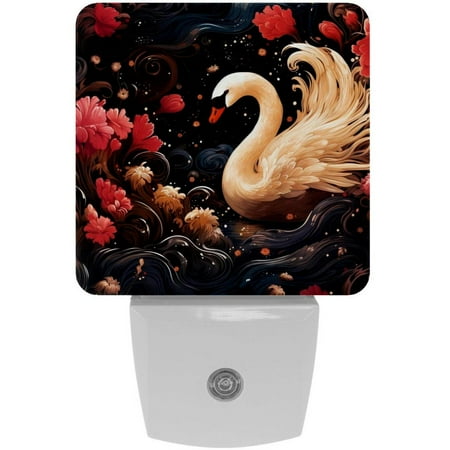 

Swans LED Square Night Light - Modern and Stylish Plug-in Lamp for Bedside or Hallway - Energy Efficient and Soft Glow Indoor Lighting