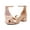 CHAMPAGNE/PEARL, variant on BURUDANI Women's Fashion Low Chunky Heel Sandals Open Toe Ankle Strap Dress Heel Shoes GOLD/GLITTER Size 9.5