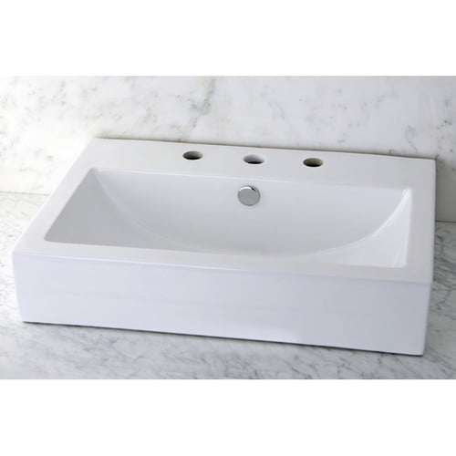 Kingston Brass Century Ceramic Rectangular Vessel Bathroom Sink Walmart Com Walmart Com