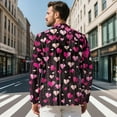 thumbnail image 4 of Uorisanigo Men's Casual Lightweight Blazer Size 5XL Long Sleeve Casual Blazer Jacket Knit Blazers Suit Jackets Mens Valentines Jacket Suit, Valentines Pink Heart, 4 of 6