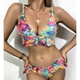 thumbnail image 3 of Traje de baño de bikini con estampado de flores, traje de baño de bikini para mujer, traje de baño de bikini con volantes, trajes de baño de piezas para mujer, diseño revolucionario, 3 of 6