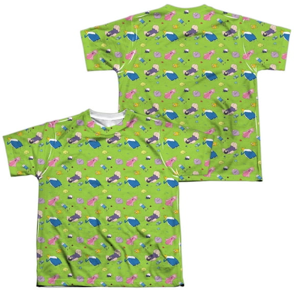 Adventure Time - Green Fields (Front/Back Print) - Youth Short Sleeve Shirt - X-Large