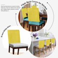 thumbnail image 5 of Yellow Burlap Texture Chair Back Cover for Dining Room Set of 4, Farmhouse Vintage Yellow Removable Kitchen Chair Slipcovers, Washable Seat Protector for Restaurant Party Banquet Wedding Décor, 5 of 9