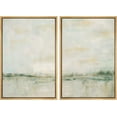 thumbnail image 5 of IDEA4WALL Framed Canvas Print Wall Art Set of 2 Watercolor Pastel Green Tan Landscape Abstract Modern Art Multicolor Contemporary Artwork for Bedroom, Office - 24"x36"x2 Panels Natural, 5 of 5