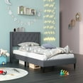 thumbnail image 2 of Costway Twin Size Upholstered Platform Bed with Button Tufted Wingback Headboard Grey, 2 of 10