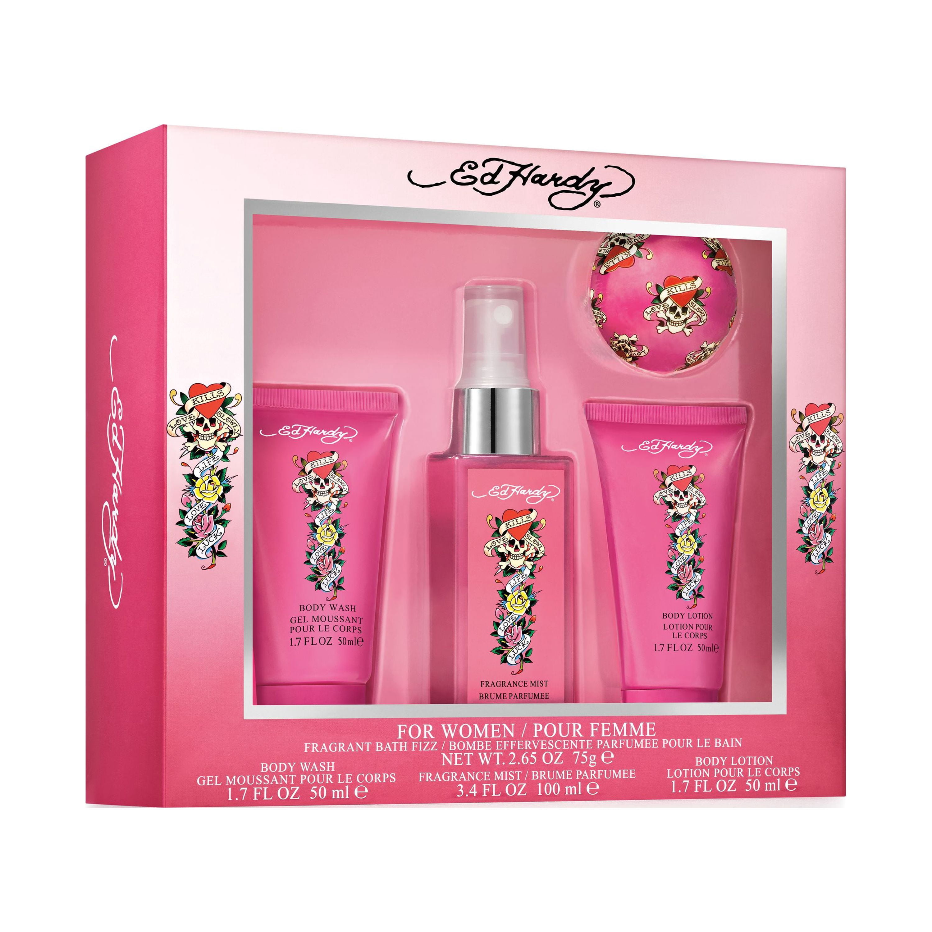 【希少】Ed Hardy SPEEDY ギフトセット 香水 シャワージェル Ed Hardy - Brandclub - Ed Hardy Bath Set for Women, 4 piece