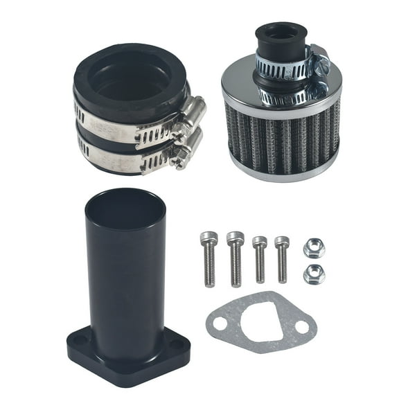 Intake Manifold Pipe Kit For Vm24 Pwk24 Carburetor Fit Predator 212cc 196cc 6.5hp Gx160 Gx200 Ct200u Bt200x Kt196 Mb165 Mb200 Engine Mini Bike Go Kart(Black)